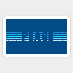 Retro Blue Stripes Peace Sticker